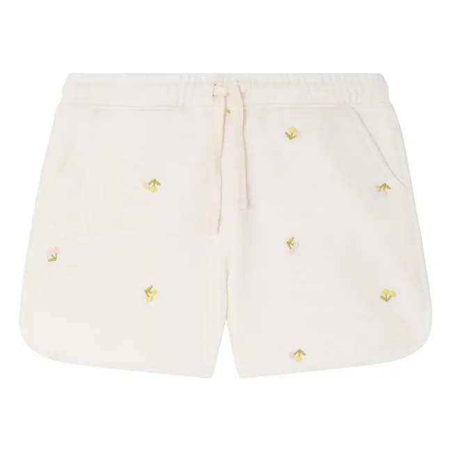 Pantalones cortos Molton de algodón ecológico Caroline Cerises | Crudo