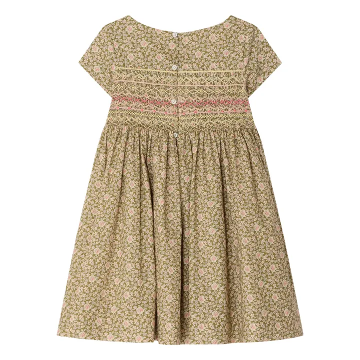 Duchesse Liberty organic cotton dress | Green- Product image n°2