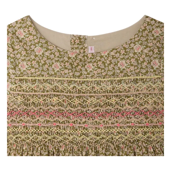 Vestido Duchesse Liberty de algodón orgánico | Verde