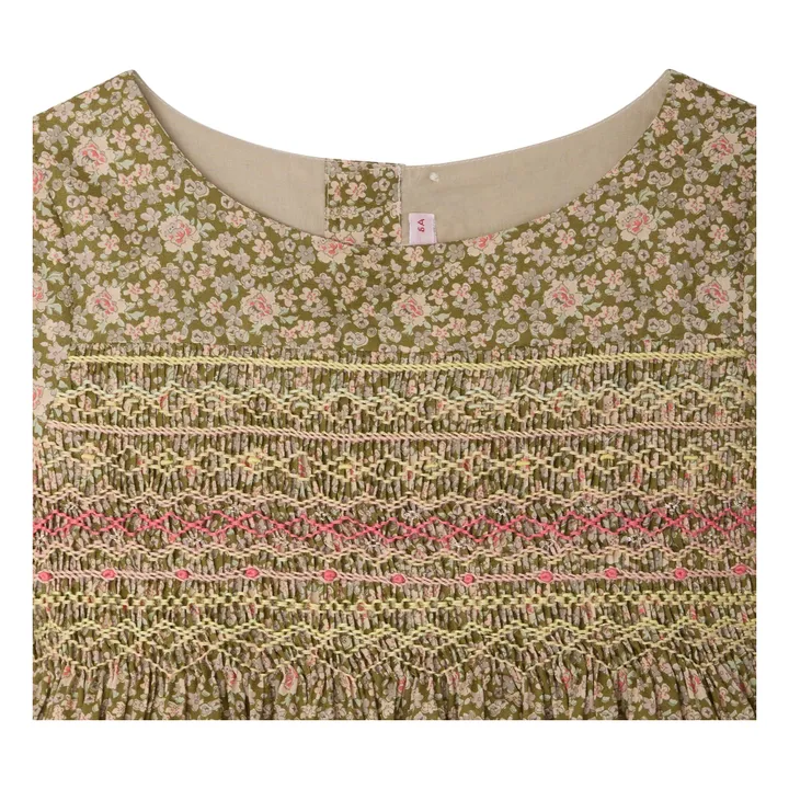 Duchesse Liberty organic cotton dress | Green- Product image n°1