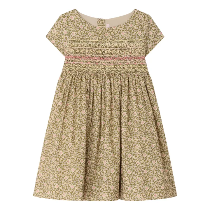 Duchesse Liberty organic cotton dress | Green- Product image n°0