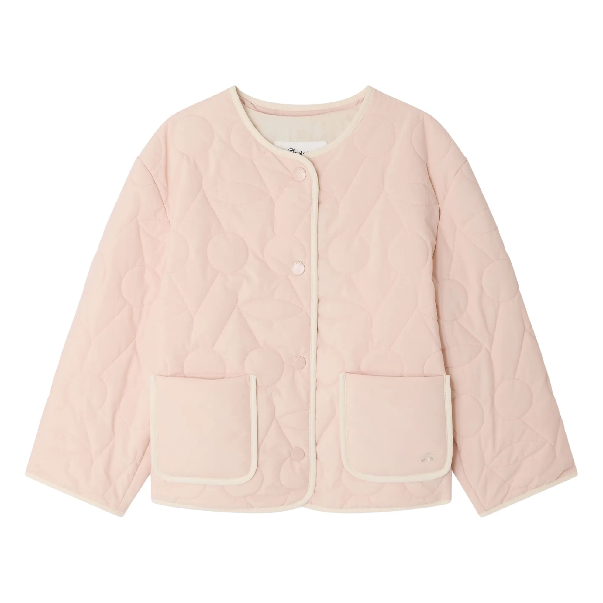 Bonpoint Girls Powder Pink Lorelei Cerises Recycled Fiber Jacket