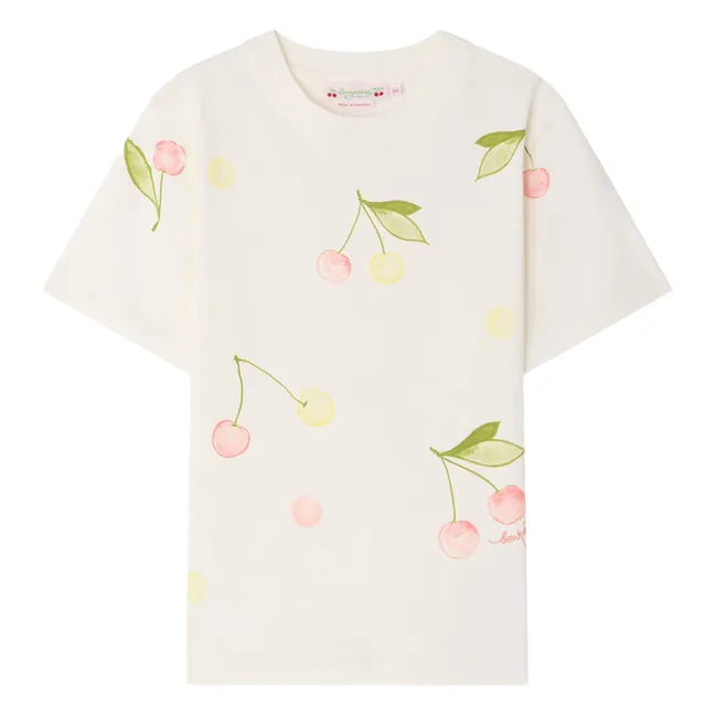 T-shirt Thida Cerises Coton Bio | Crème