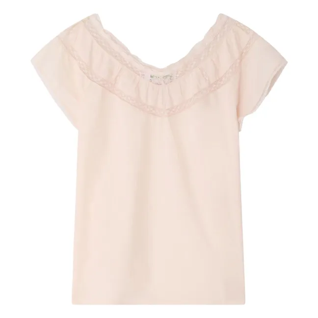 Leana organic cotton blouse | Powder pink