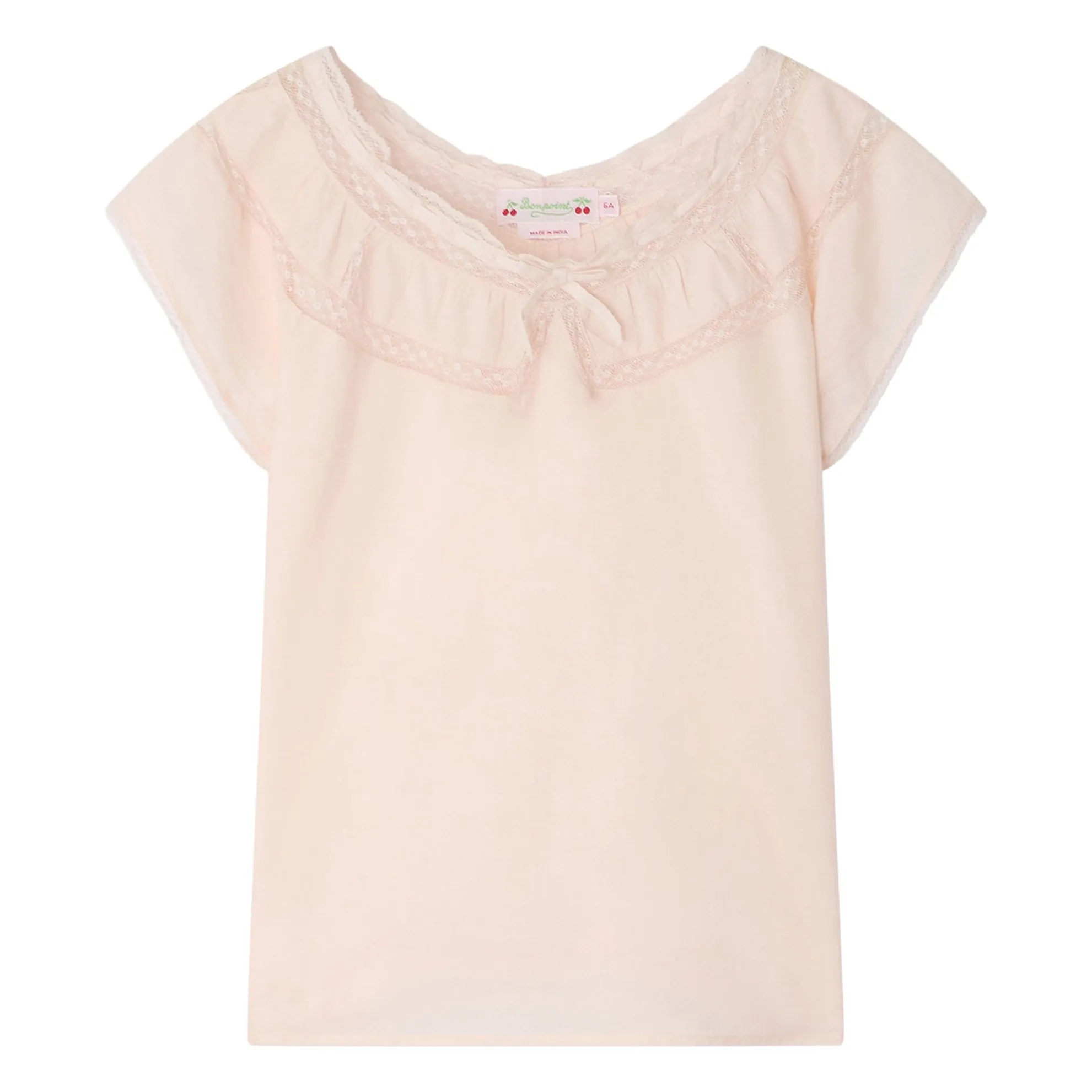 Bonpoint Girls Powder Pink Leana Organic Cotton Blouse