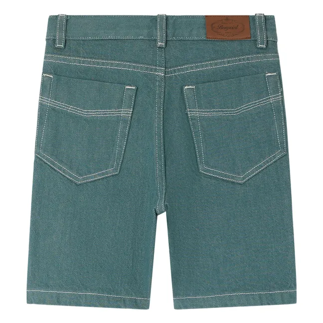 Bermuda Denim Elvio Coton Bio | Vert émeraude