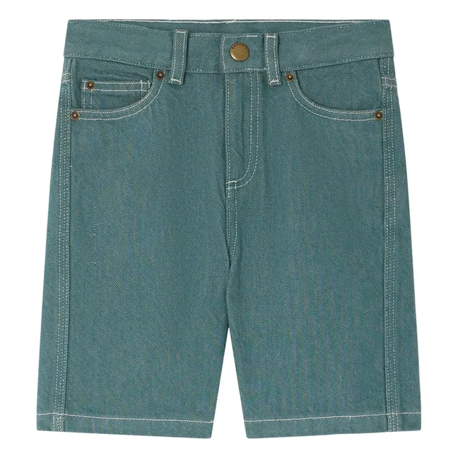 Bermuda Denim Elvio Coton Bio | Vert émeraude