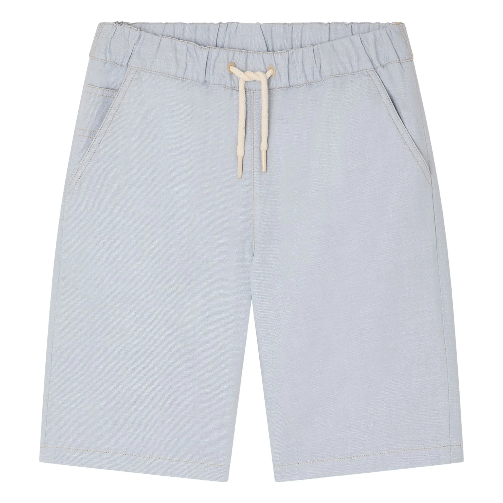 Bonpoint Boys Light Blue Elgar Shorts Chambray Organic Cotton