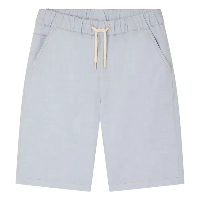 Short Elgar Chambray Coton Bio | Bleu ciel