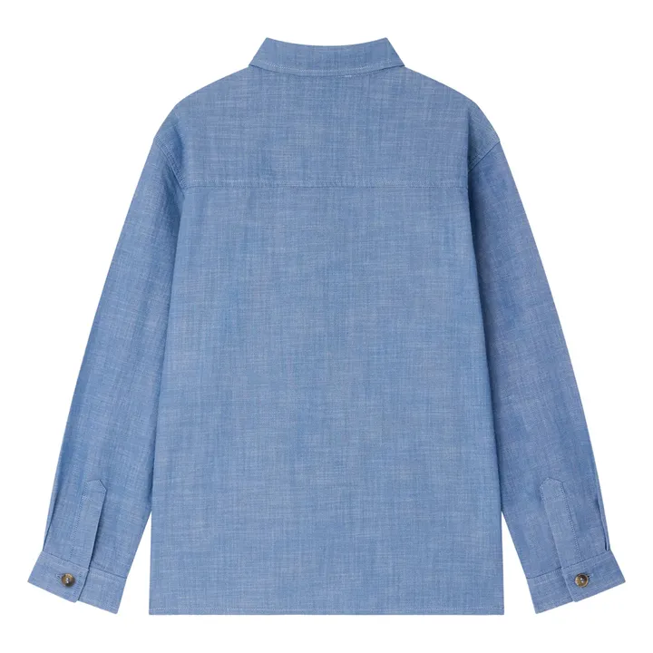 Eddy Chambray organic cotton shirt | Blue- Product image n°4