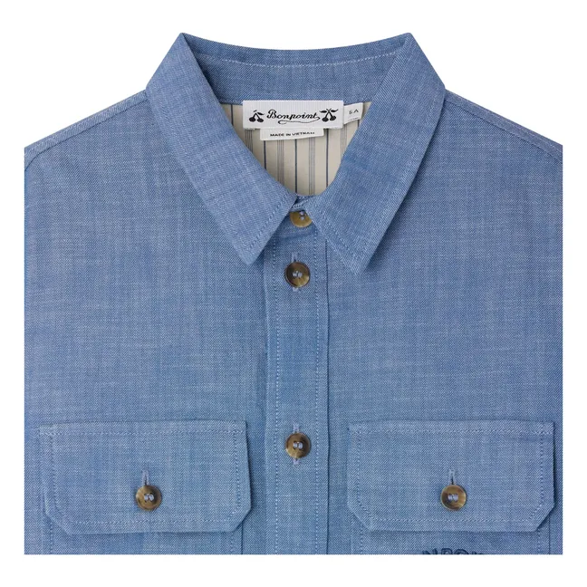 Camisa Eddy Chambray de algodón orgánico | Azul