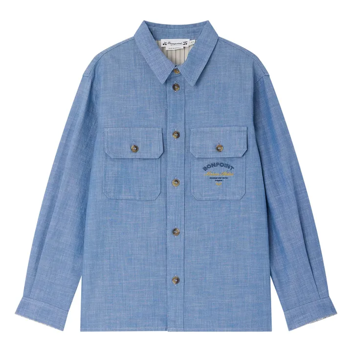 Eddy Chambray organic cotton shirt | Blue- Product image n°0