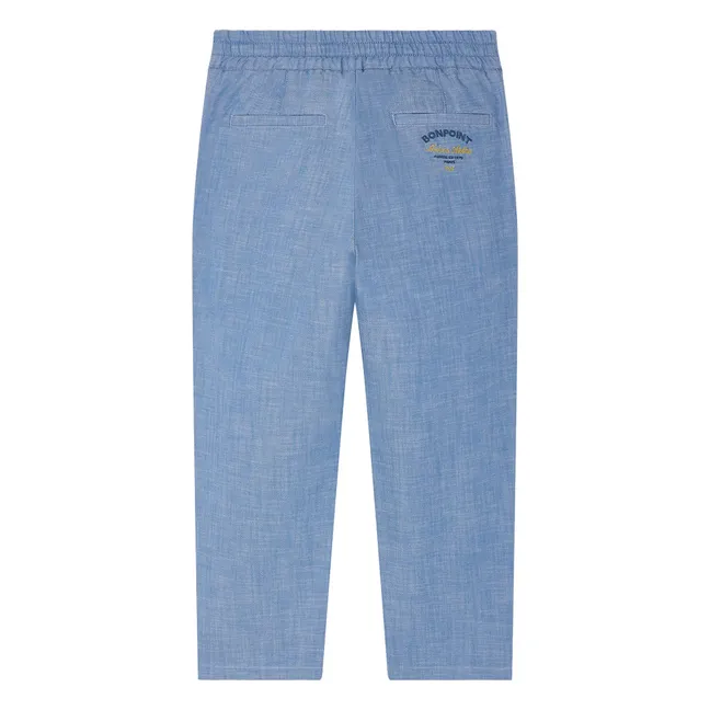 Pantalones de chambray de algodón ecológico Tilyo | Azul