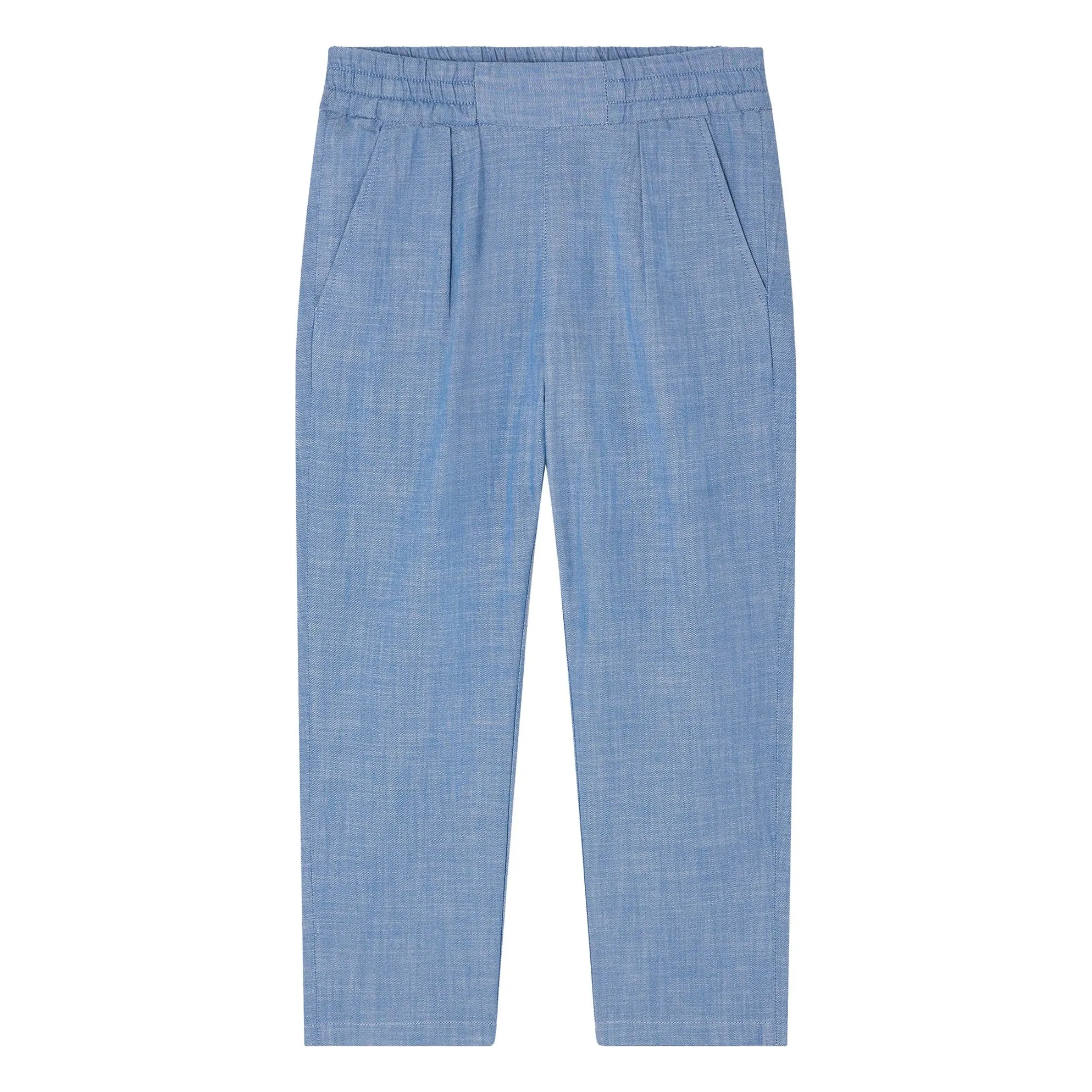 Bonpoint Boys Blue Tilyo Organic Cotton Chambray Trousers