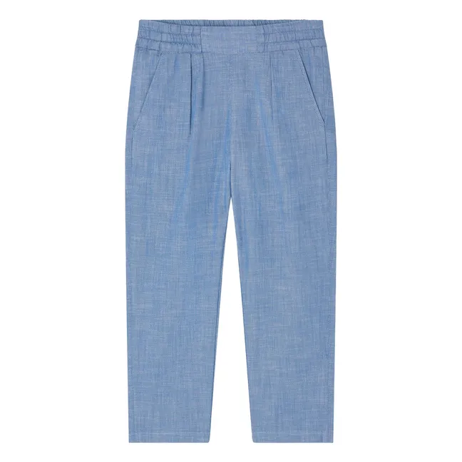 Pantalones de chambray de algodón ecológico Tilyo | Azul