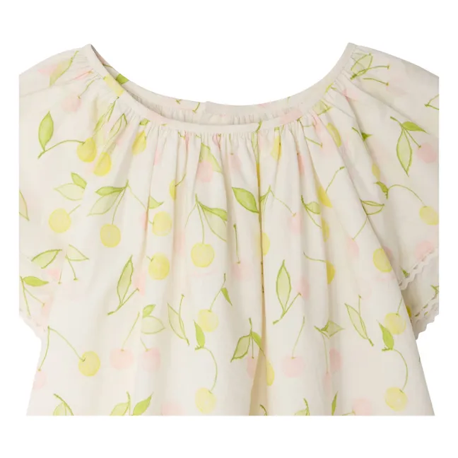 Vestido de popelina de algodón ecológico Salome Cerises | Crudo