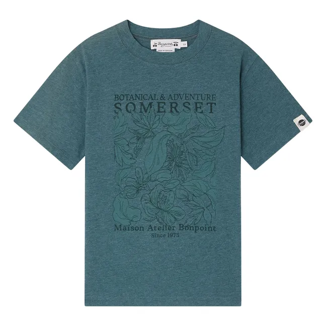 Thibald organic cotton T-shirt | Peacock blue