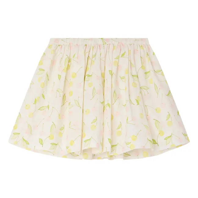 Suzon Cerises Skirt Organic Cotton Poplin | Ecru