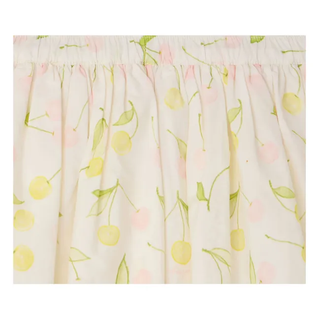 Suzon Cerises Skirt Organic Cotton Poplin | Ecru