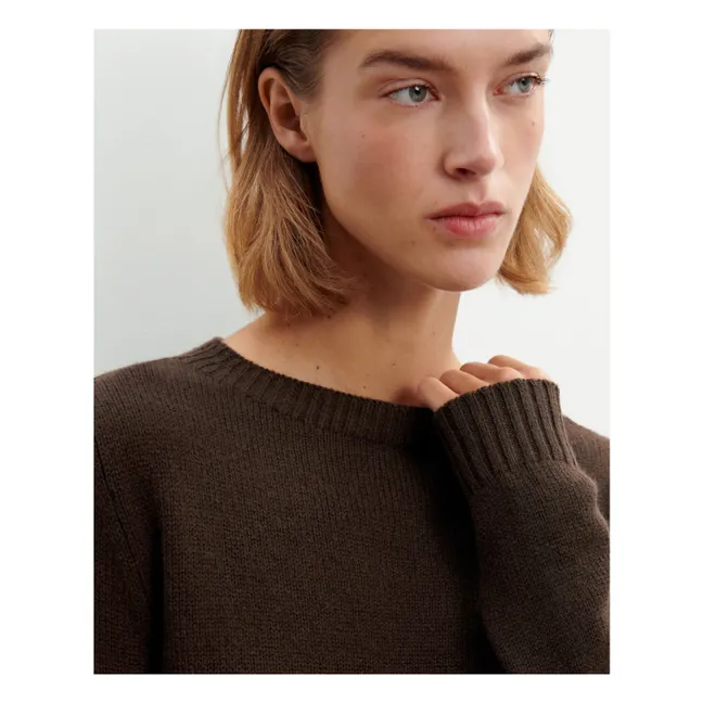 Pull Col Rond 4 Fils Cachemire | Chocolat