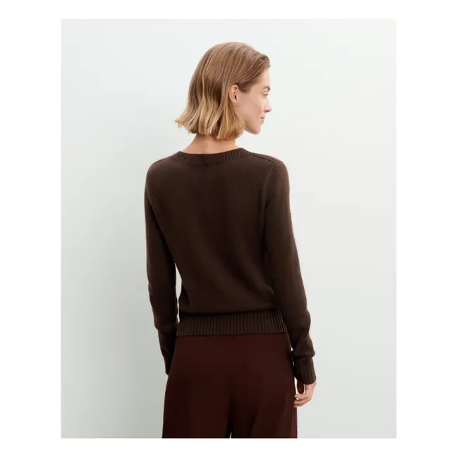 Rundhals-Pullover 4 Threads Cashmere | Schokoladenbraun