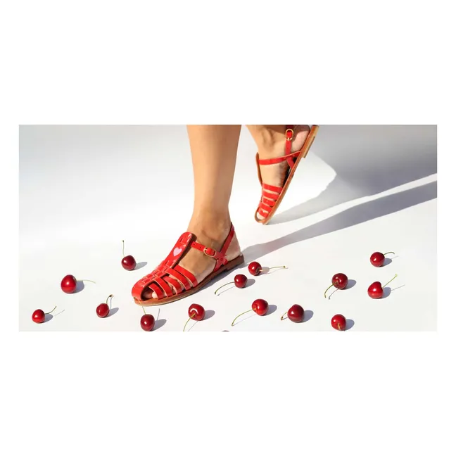Fisherman Glossy Coeur sandals | Red