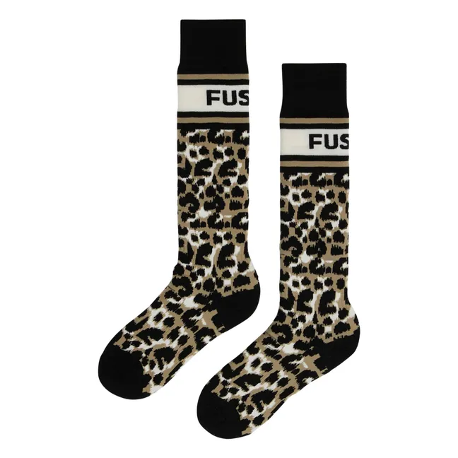 Chaussettes de Ski Léopard Sock | Marron clair 