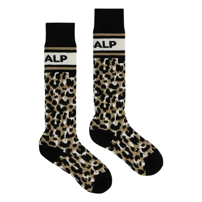 Chaussettes de Ski Léopard Sock | Marron clair 