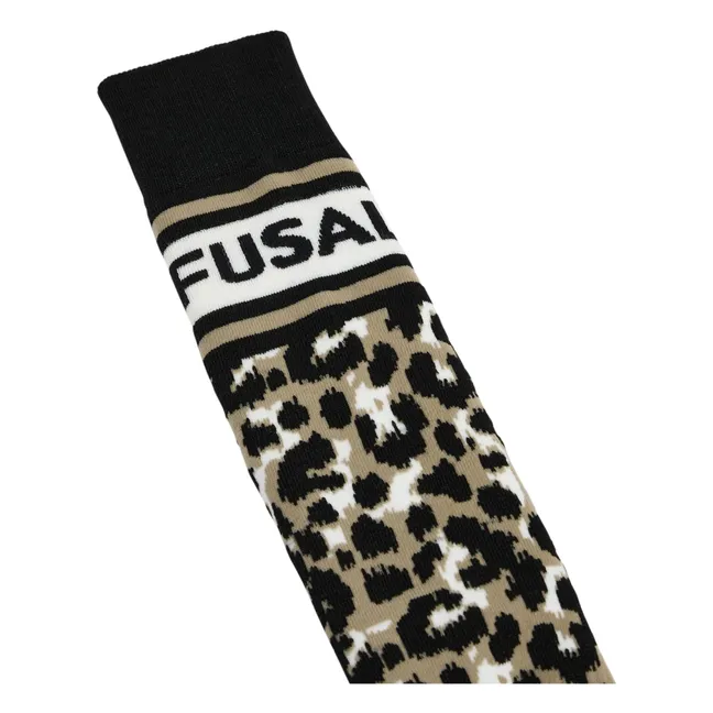 Chaussettes de Ski Léopard Sock | Marron clair 
