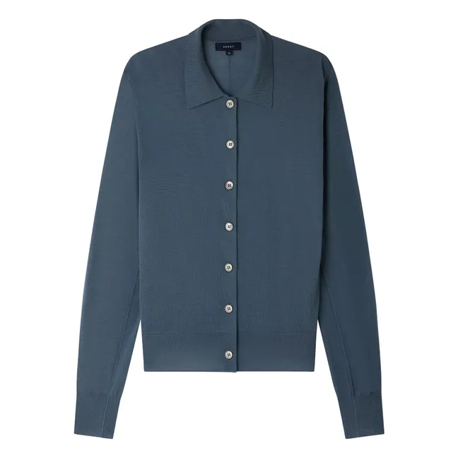 Cardigan Hailey in lana merino | Blu