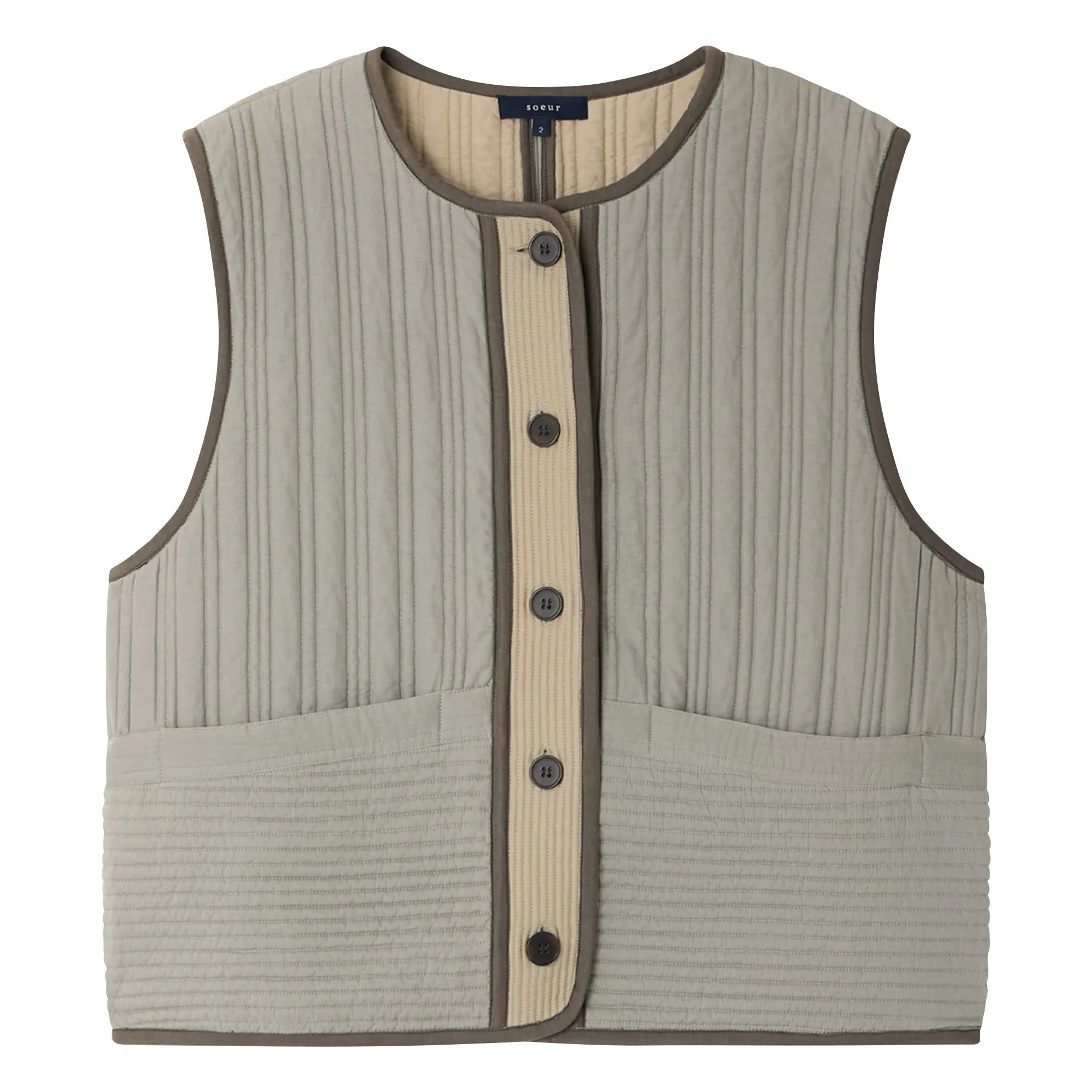 Soeur Green Water Hima Sleeveless Jacket