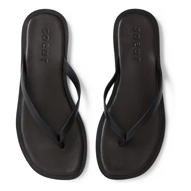 Haiku Leather Sandals | Black