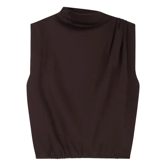 Idris T-Shirt Baumwolle | Dunkelbraun