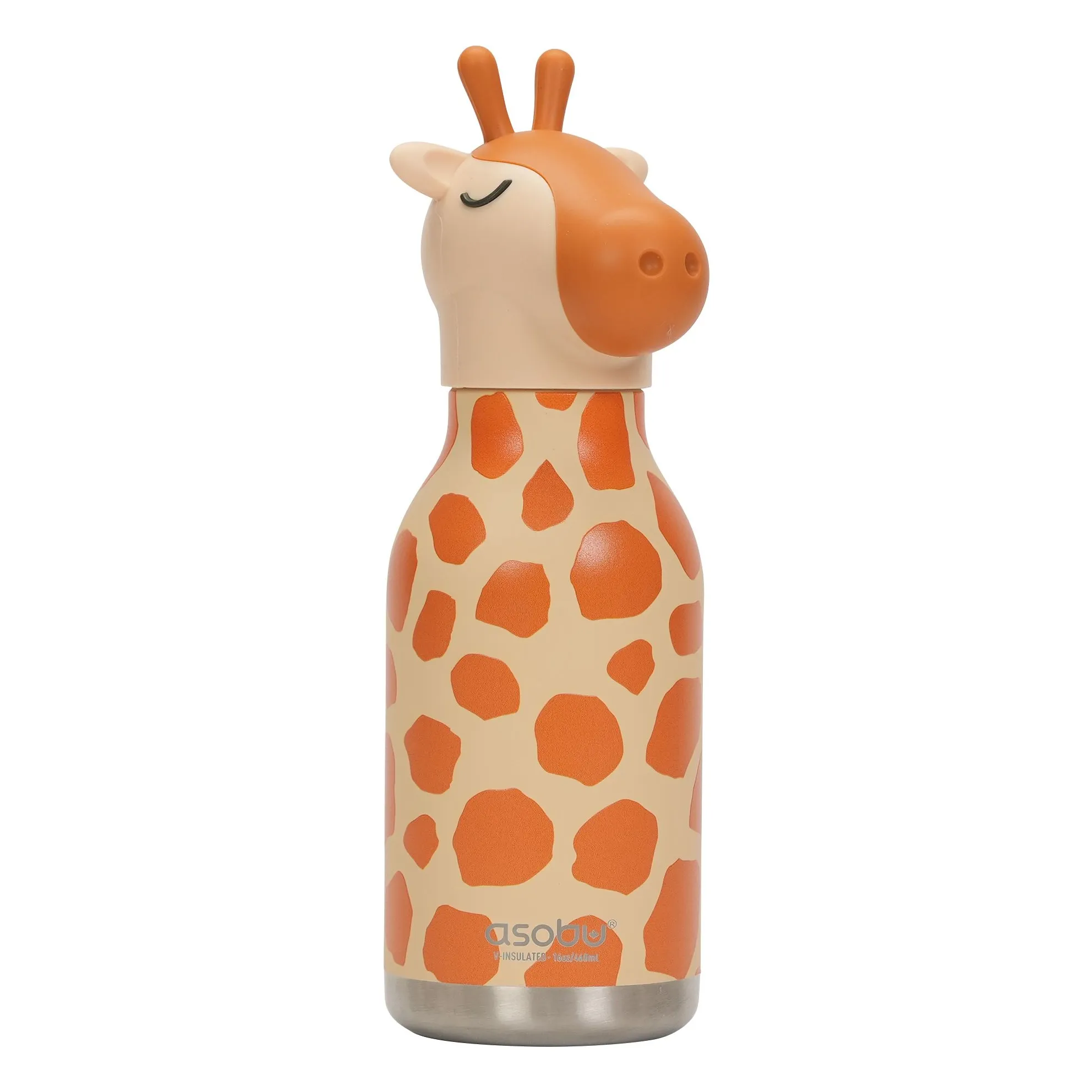 Asobu Orange Giraffe Stainless Steel Water Bottle