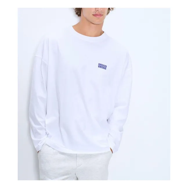 Camiseta de manga larga de algodón Gixy | Blanco