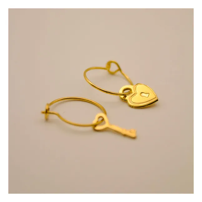 Pendientes de aro Secret Mini | Dorado