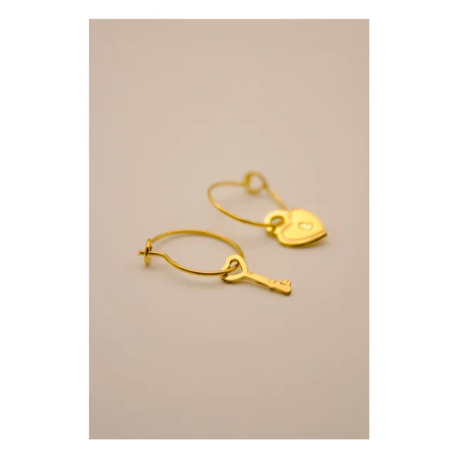 Pendientes de aro Secret Mini | Dorado