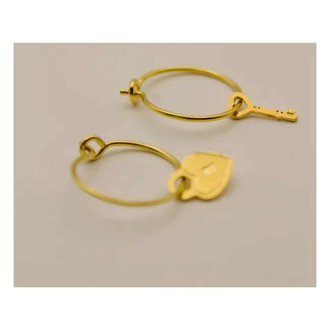 Asymmetrische Creolen Secret | Gold