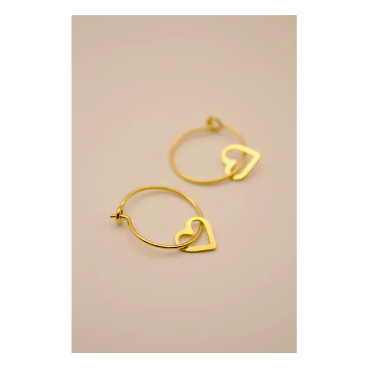 Créoles Cœurs Fins | Doré- Image produit n°1