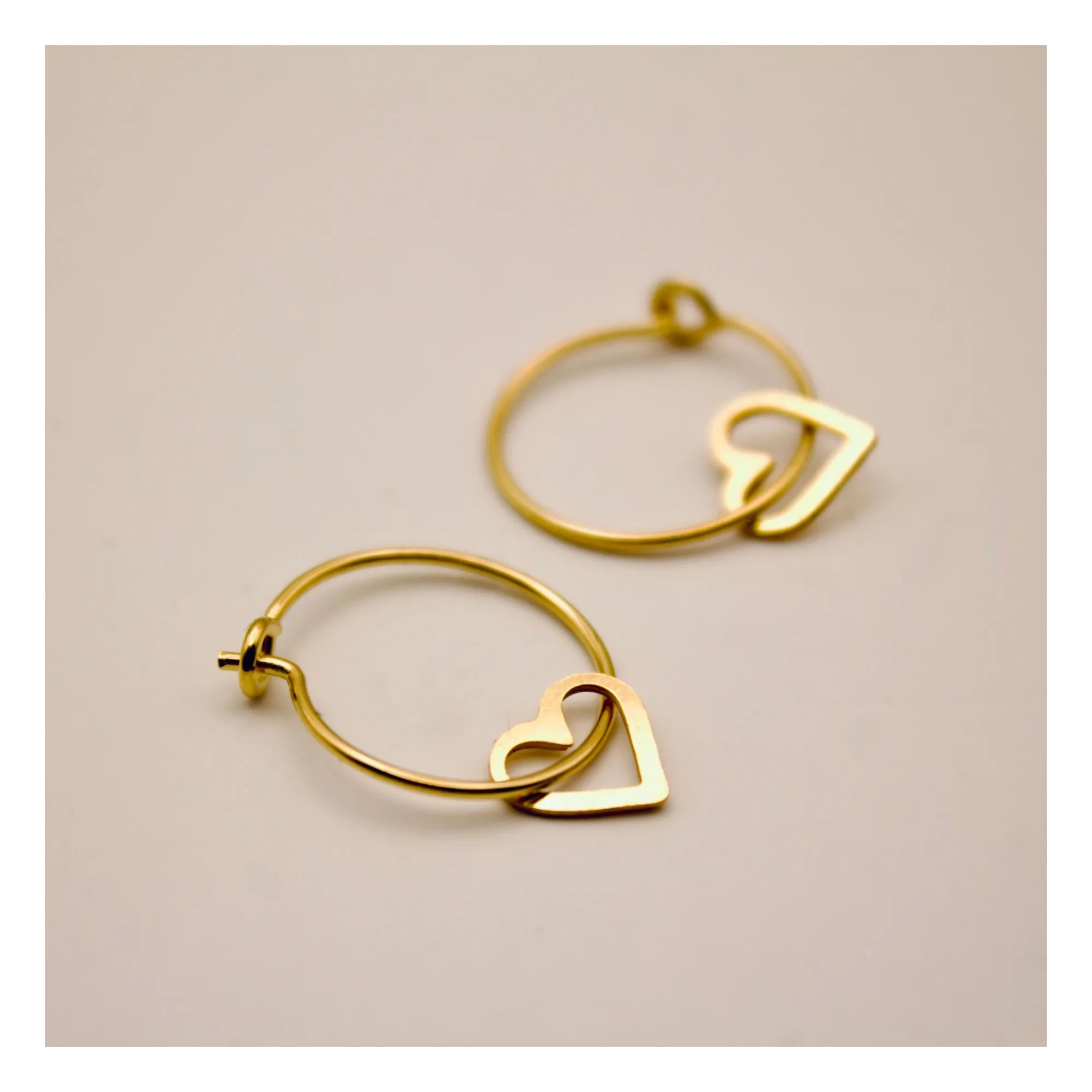 Adorabili Gold Créoles Cœurs Fins