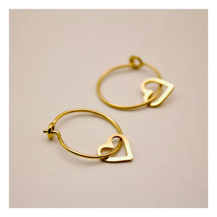 Créoles Cœurs Fins | Doré- Image produit n°0