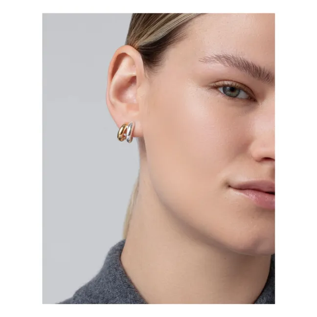 Boucles d'Oreilles Bicolores Mini Florence | Doré/Argenté