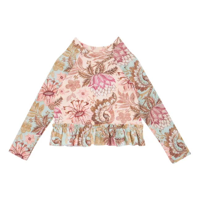 T-shirt de Bain Daylight Fleuri | Rose pâle