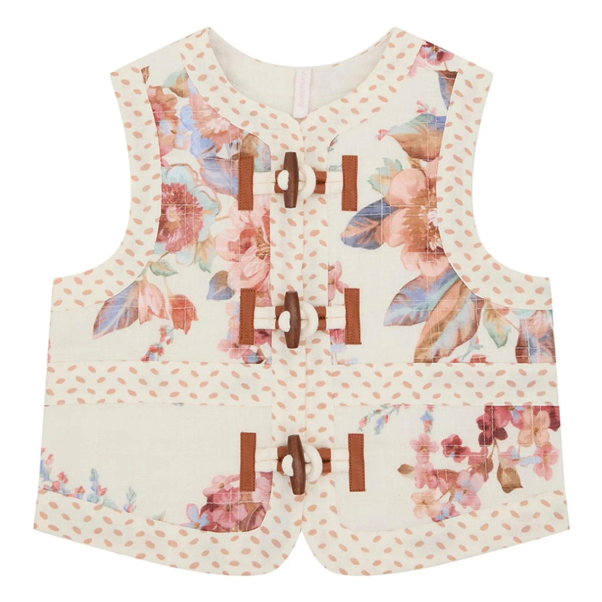 Zimmermann Ecru Awaken Floral Sleeveless Jacket