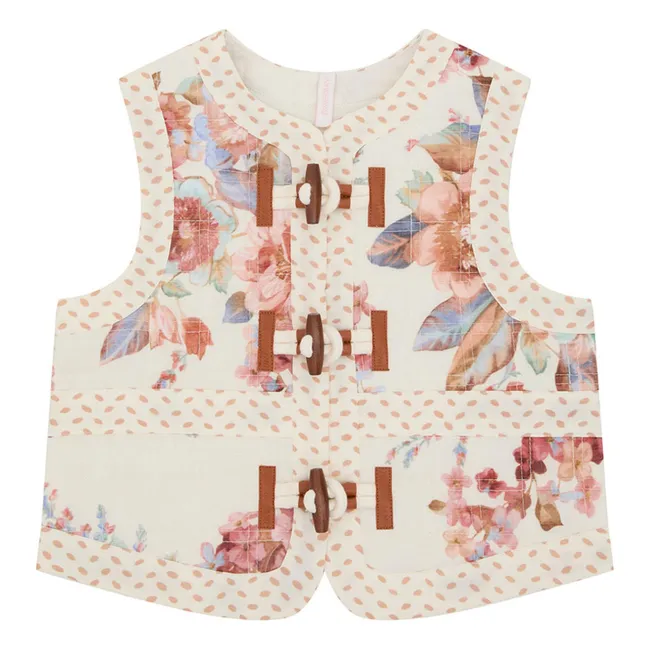 Awaken Floral Sleeveless Jacket | Ecru