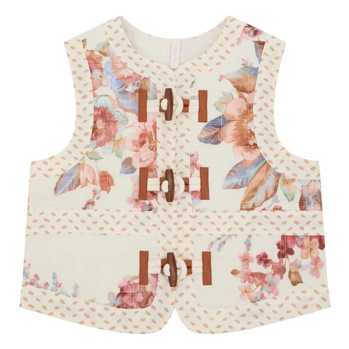 Veste Sans Manches Awaken Fleurie | Ecru- Image produit n°0