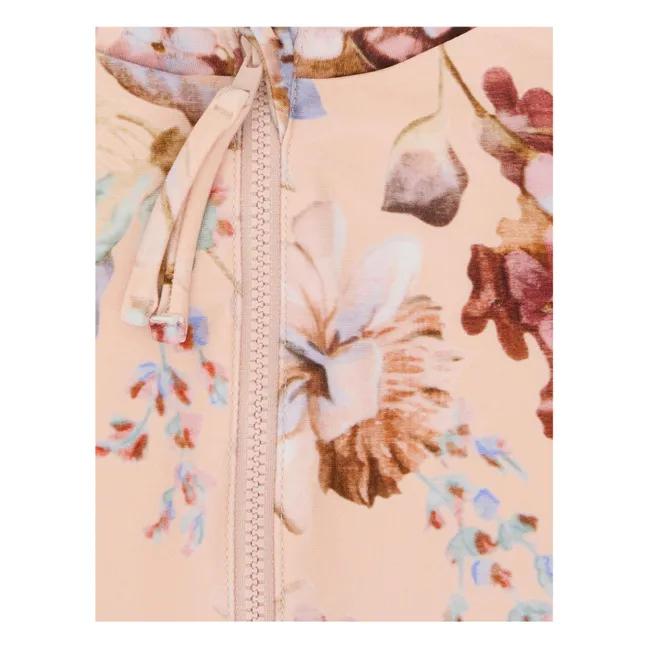 Awaken Langarm Badeanzug Blume | Blassrosa