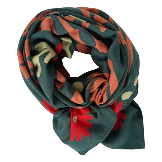 Grand foulard Latika | Vert forêt