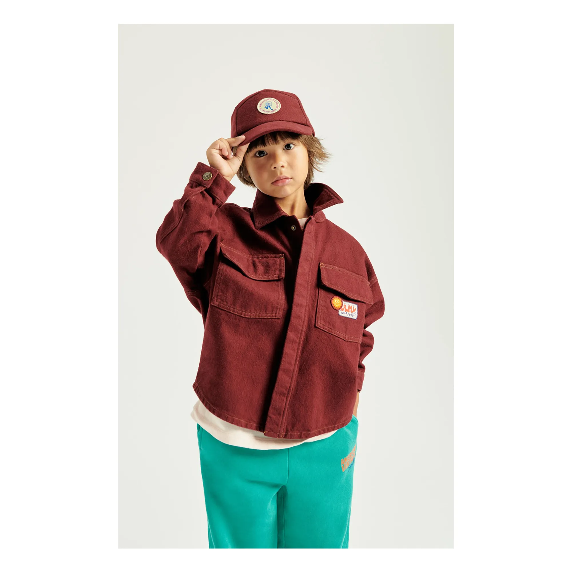 Collaboration American Vintage X Smallable - Casquette Denim  | Pourpre- Image produit n°5
