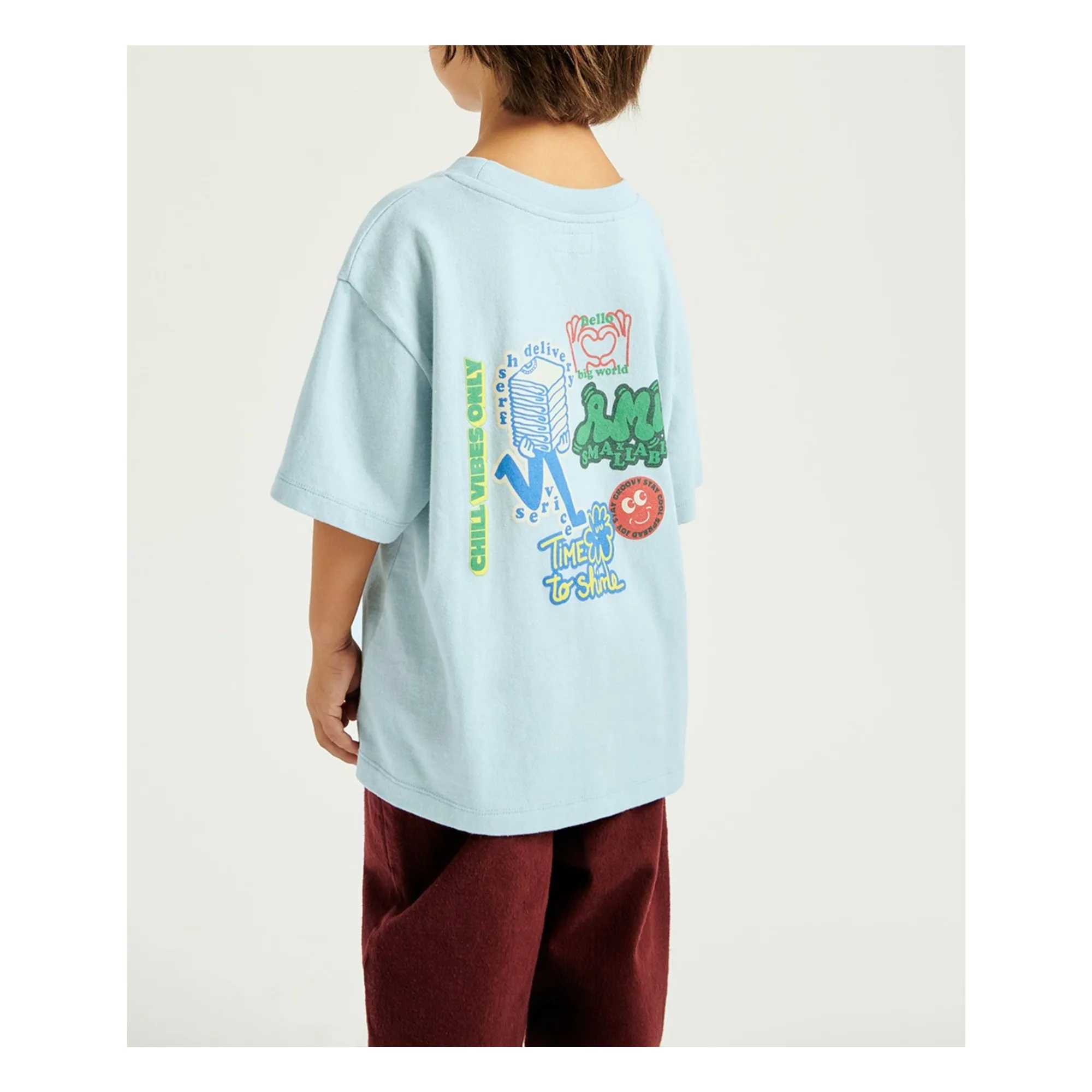 Collaboration American Vintage X Smallable - T-shirt Ykobow | Bleu pâle- Image produit n°8